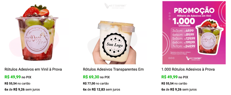 Rótulos Adesivos Vettorprint 3 rotulos adesivos vettorprint